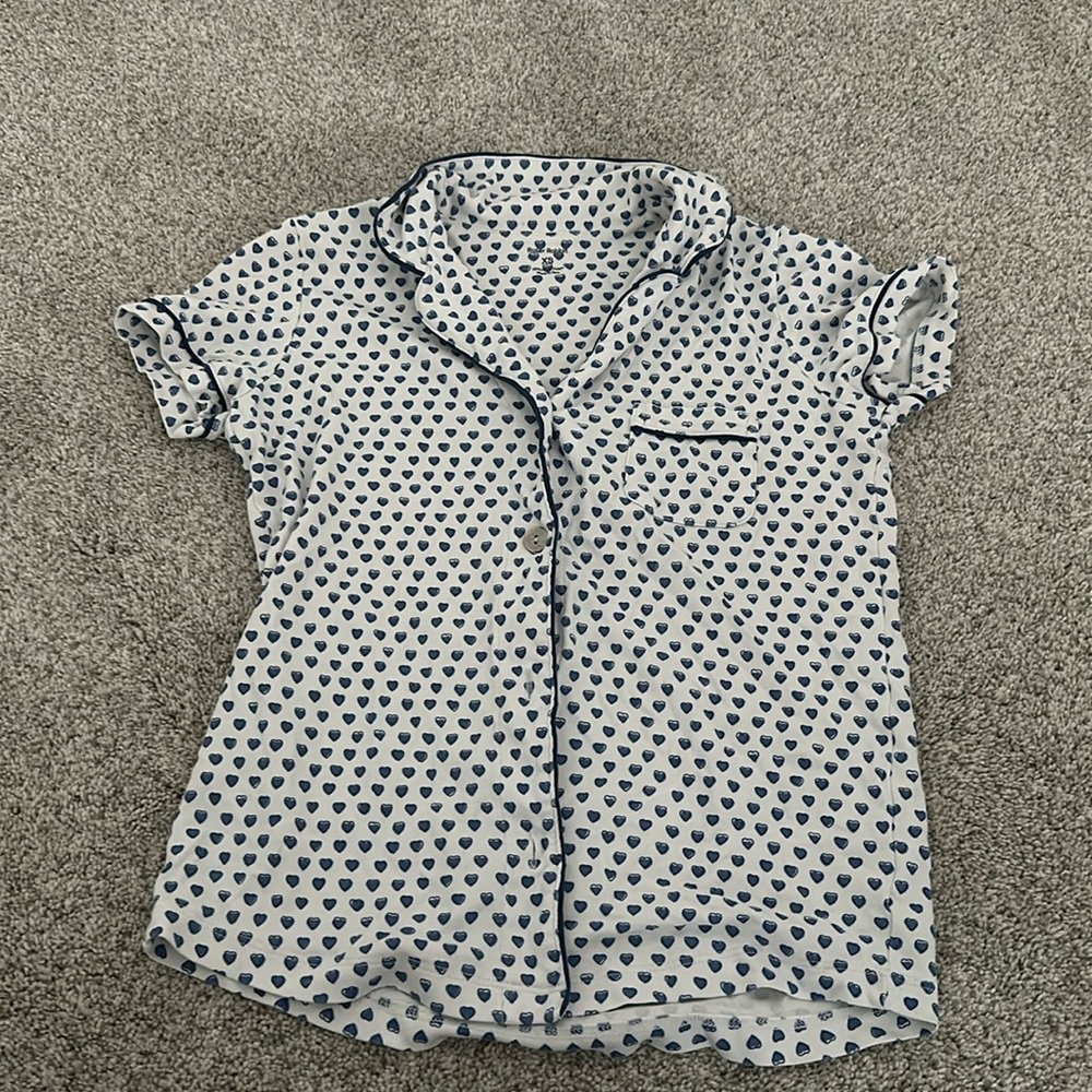 Blue hearts Roller Rabbit Pj Top